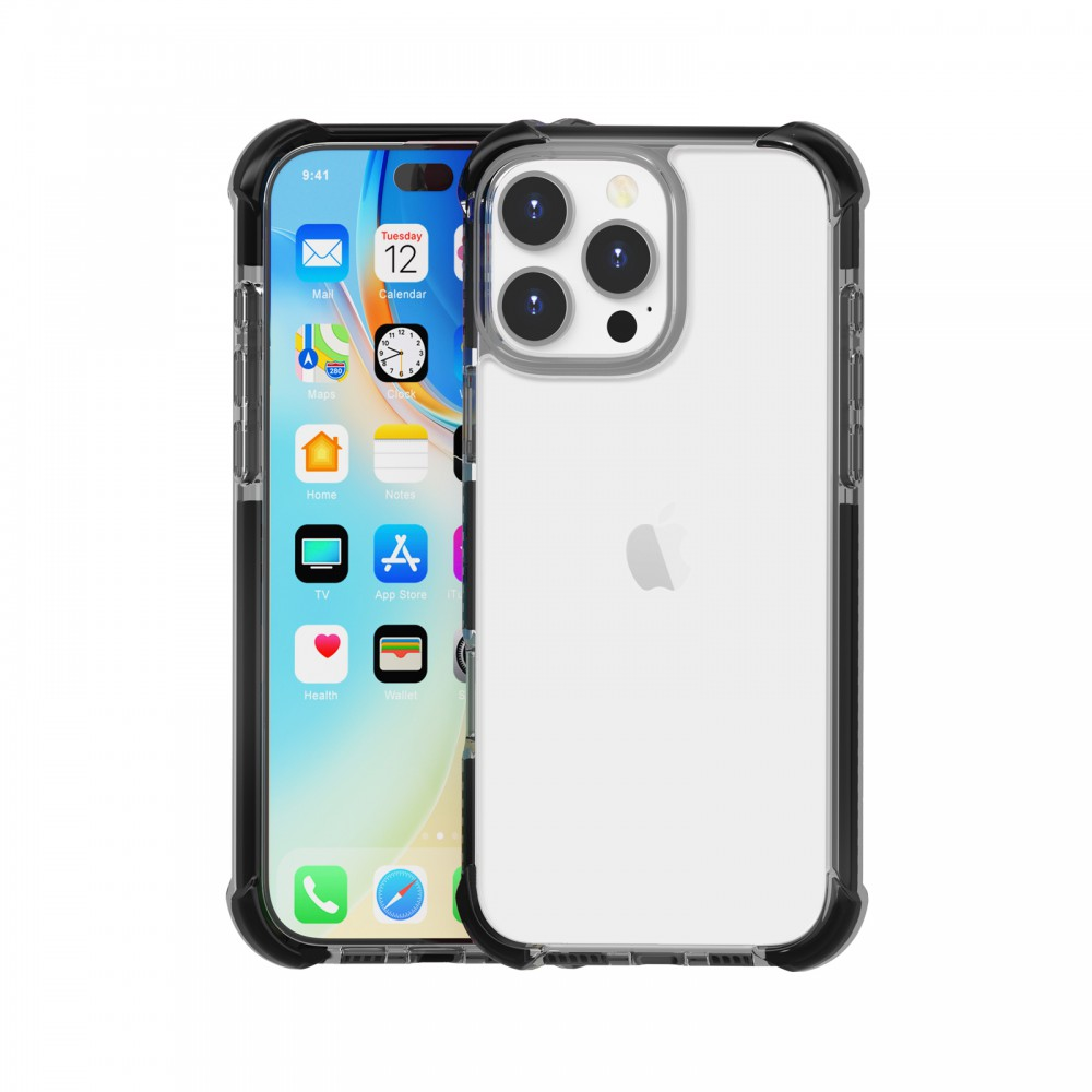 iPhone 16 Pro ütésálló szilikon hátlap, Fekete (CEL-SCK-IPH16PR-BK)