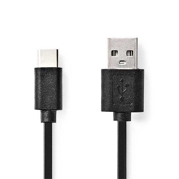 Nedis CCGL60600BK20 USB A - USB C (USB-C) kábel, USB2.0, 15W, hossz 2m (CCGL60600BK20)