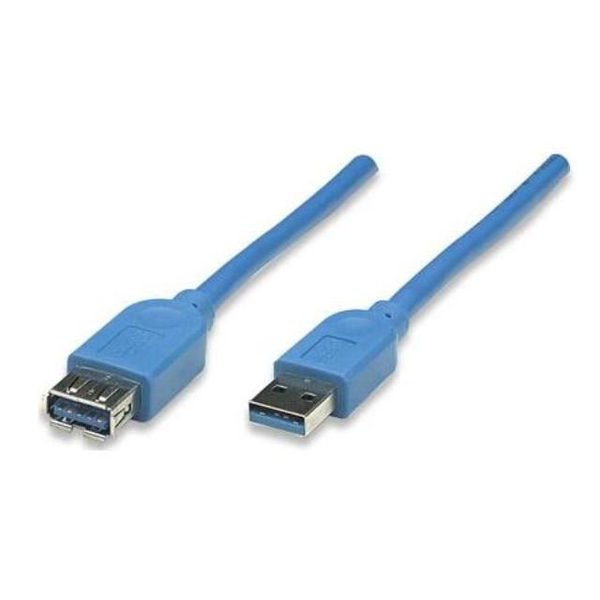 Manhattan 322379 USB-kabel USB 3.2 Gen 1 (3.1 Gen 1) 2 m USB A Blauw