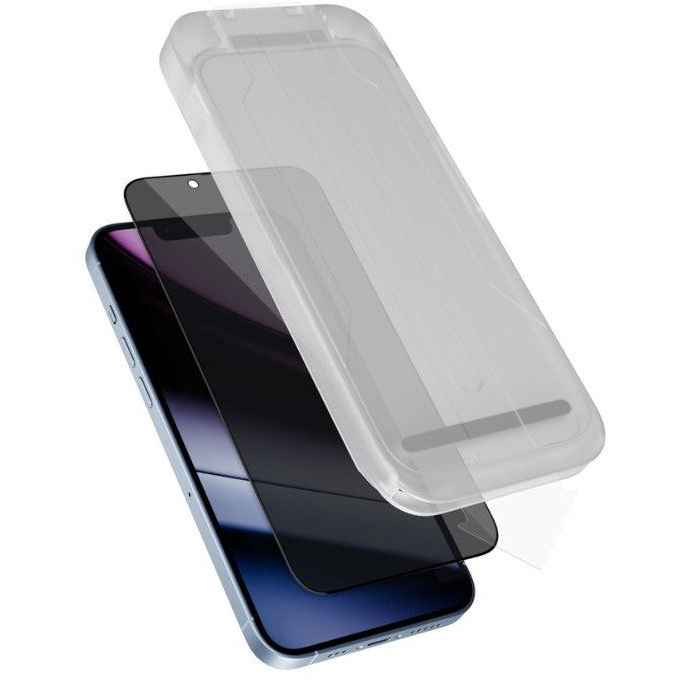 Epico Privacy Glass iPhone 13 / 13Pro / 14 / 16e 3D üvegfólia - ultraszéles + pormentesítő applikátor (93612151300005)