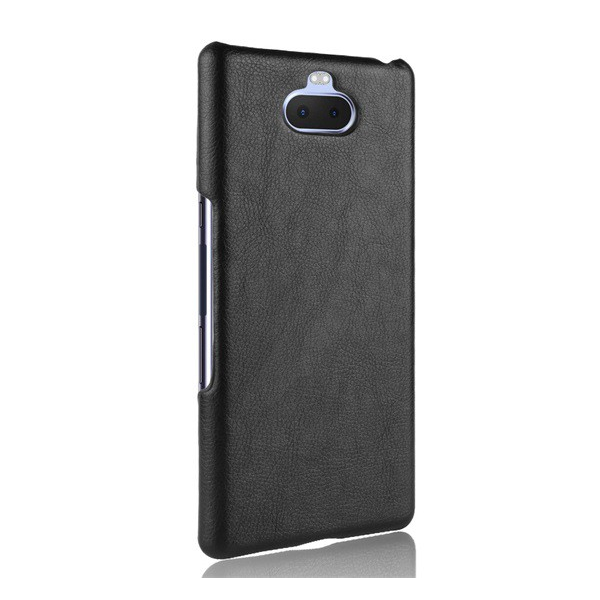Műanyag telefonvédő (bőr hatású) FEKETE [Sony Xperia 10 plus (L4213)] (5996457860319)
