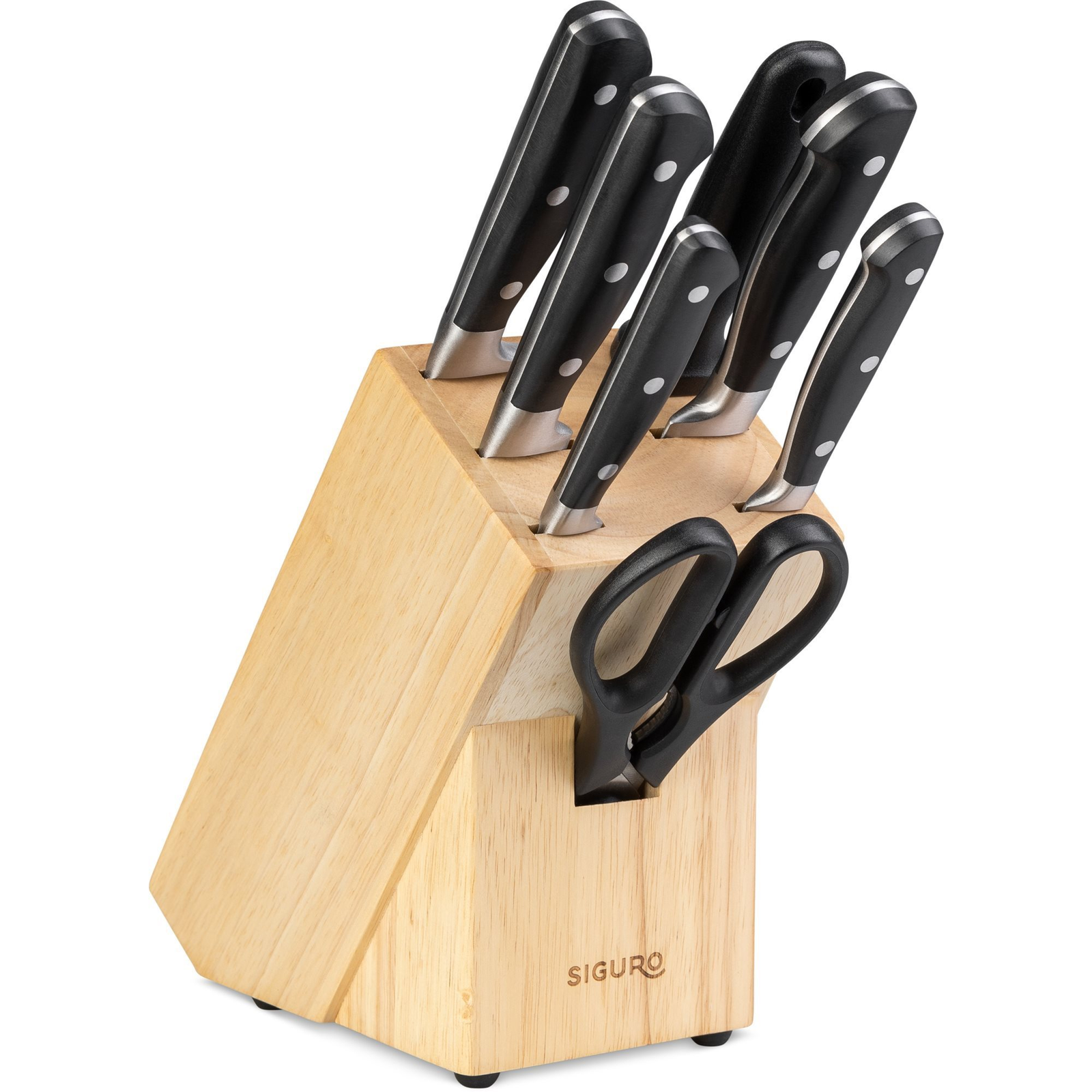 Siguro Uchi 7 db-os késkészlet + fa blokk (SGR-KS-W470LW)