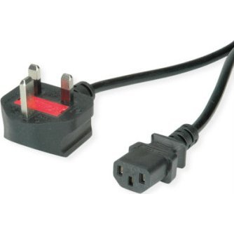 Value Áram Csatlakozókábel [1x Angol dugó - 1x Hidegkészülék alj, C13] 1.95 m Fekete