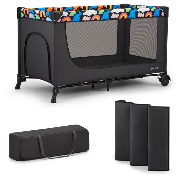 KINDERKRAFT JOY2 TRAVEL Crib, WITHOUT ACCESSORIES, BLACK