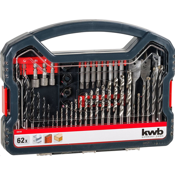 KWB POWER-BOX STANDARD bit, fúrószár készlet, 62 db-os (109106)