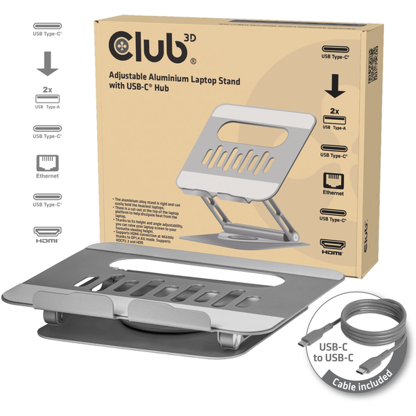 CLUB3D CSV-2554 laptopstandaard Grijs
