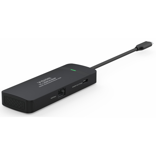 USB-C-Dock - 1 x HDMI-Anschluss 4k bei 60 Hz - 1 x RJ45 Gigabit Ethernet 1000 Mbps - 1 x USB 3.0 5 Gbps - 1 x USB-C mit PD100w, der zum Aufladen eines Laptops verwendet werden kann - 1 x USB-C mit 4k bei 60 Hz - 30 cm Kabel - kompatibel mit Windows,