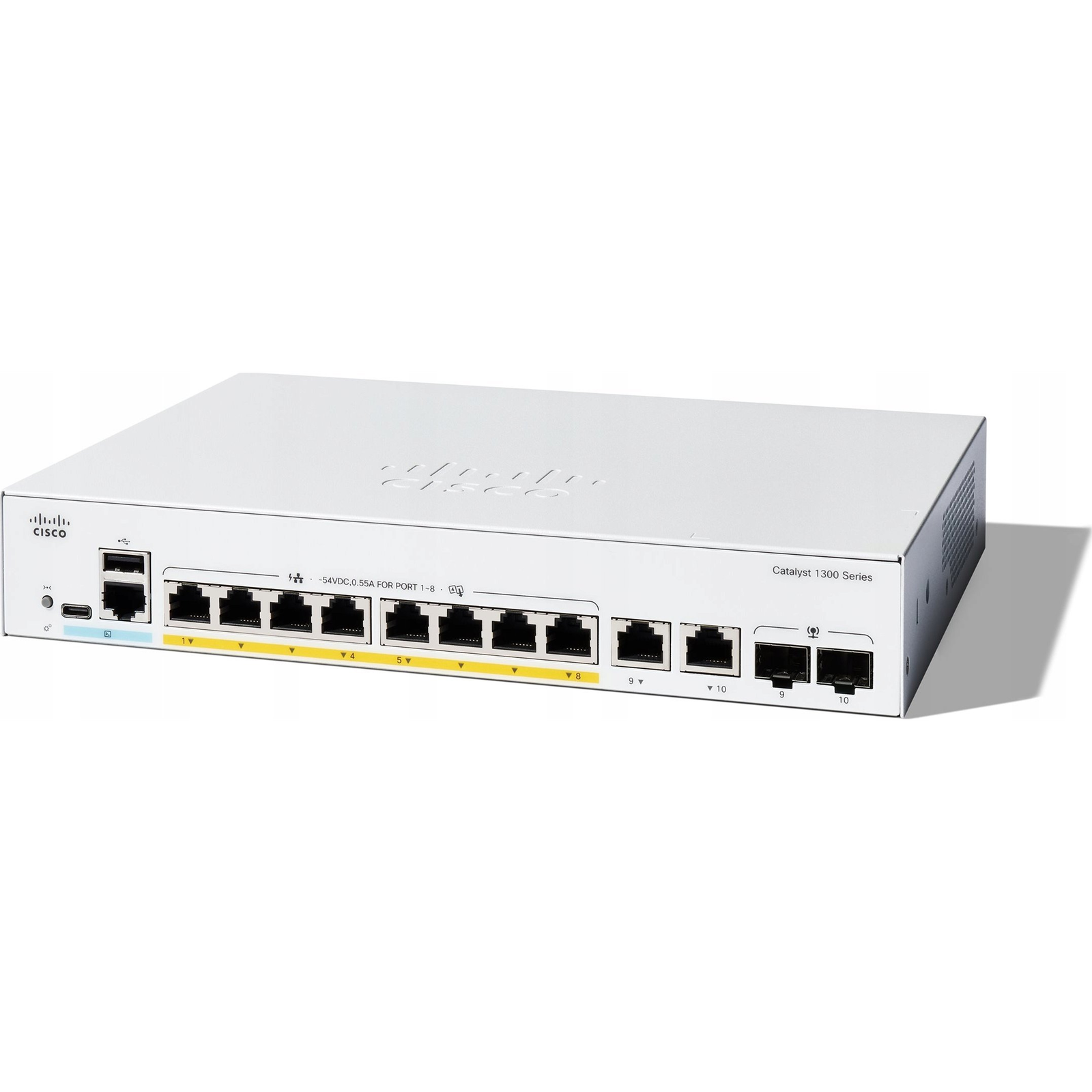 Cisco Catalyst 1300 Vezérelt L2 Gigabit Ethernet (10/100/1000) Ethernet-áramellátás (PoE) támogatása Szürke (C1300-8FP-2G)