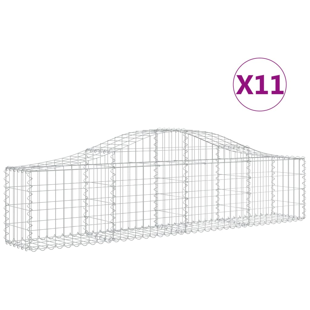 11 db íves horganyzott vas gabion kosár 200x30x40/60 cm (3145376)