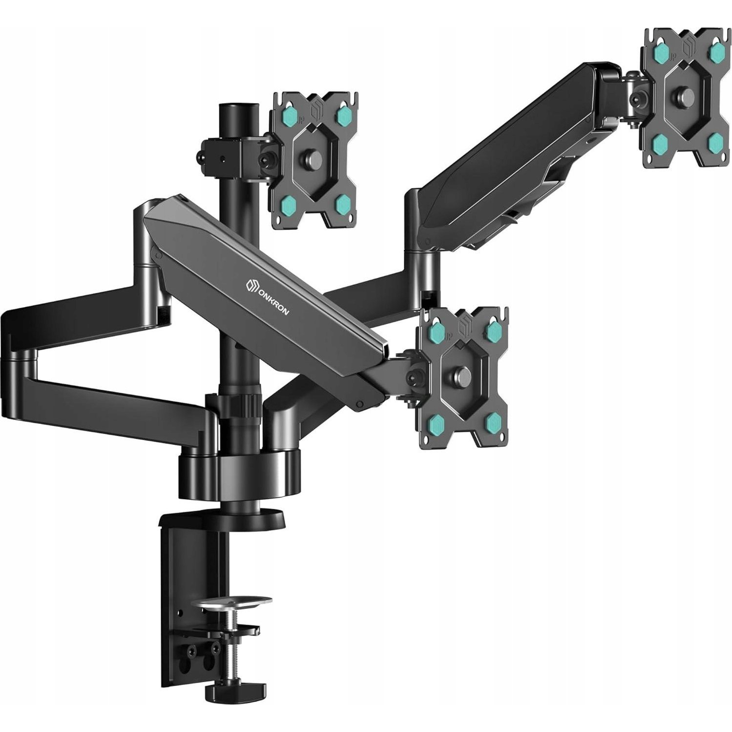 ONKRON Triple Monitor Desk Mount Stand for 13-32-Inch LCD LED Screens up to 8 kg, Black (G280)