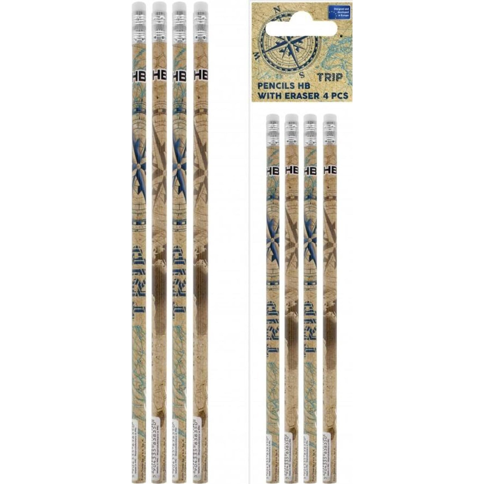 Trip HB Grafit Ceruza Radírral - 4 db-os (STK OLO105)