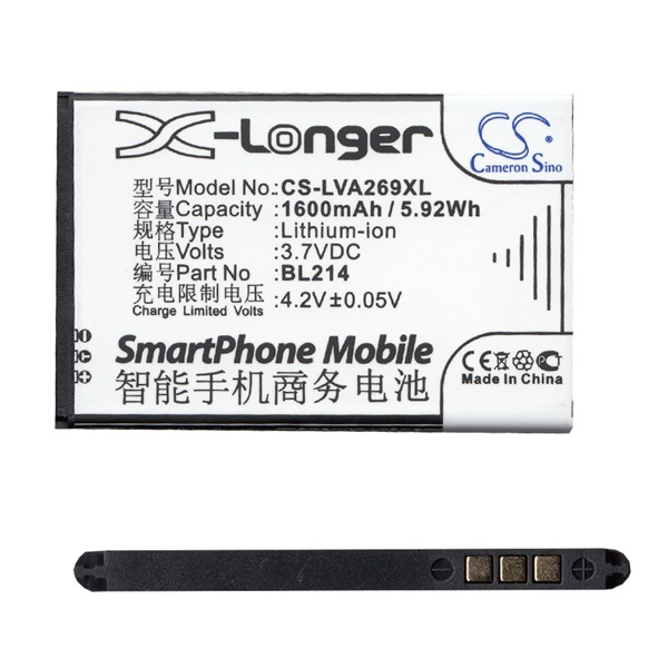 Cameron Sino Li-Ion akku (3.7V/1600mAh, Lenovo BL203 kompatibilis) FEKETE Lenovo A369i (CS-LVA269XL)