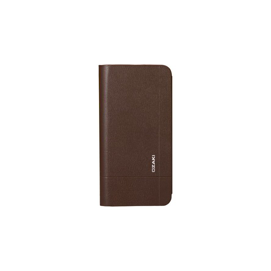 Ozaki OC582BR Leather Folio iPhone 6+/6S+ Bőrtok - Barna (Bontott) (OC582BR/bontott)