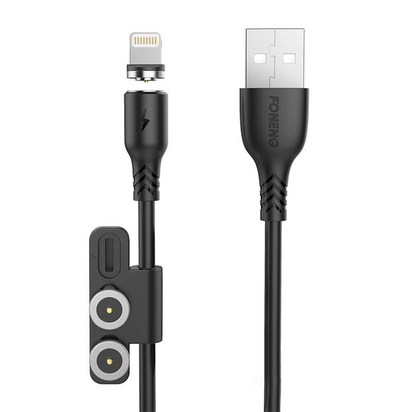 MAGNETICKÝ KABEL 3V1 USB PRO USB-C / LIGHTNING / M