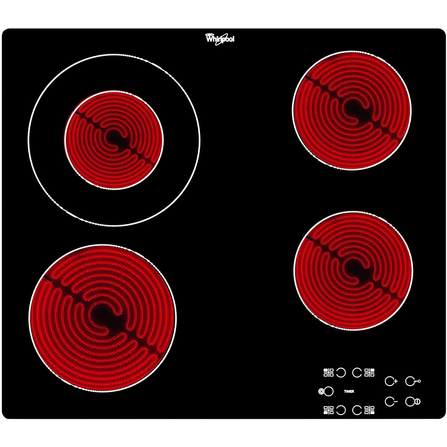 Whirlpool AKT 8130 BA főzőlap Fekete Beépített Kerámia 4 zóna (AKT 8130 BA)