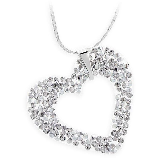 JSB Bijoux Szív Rock Swarovski® kristály kövekkel (fehér)