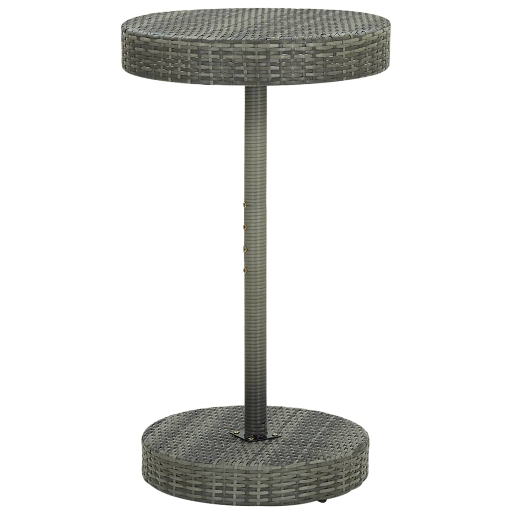 szürke polyrattan kerti asztal 60,5 x 106 cm (45857)
