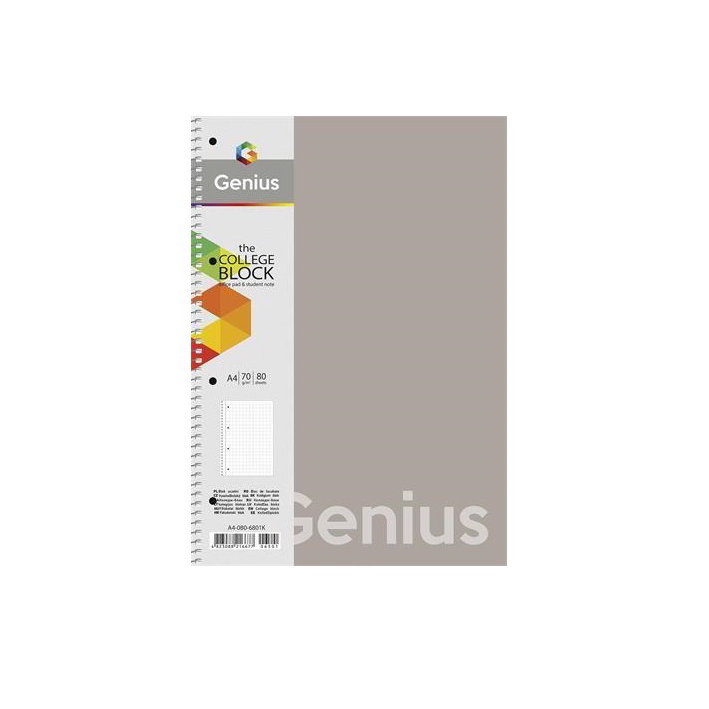Shkolyaryk Genius Pastel 80 lapos A4 kockás spirálfüzet többféle (A4-080-6801K)