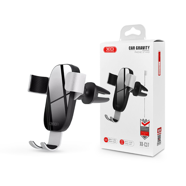 XO univerzális szellőzőrácsba illeszthető autós tartó - XO C37 Car Gravity Phone Stand - fekete/ezüst