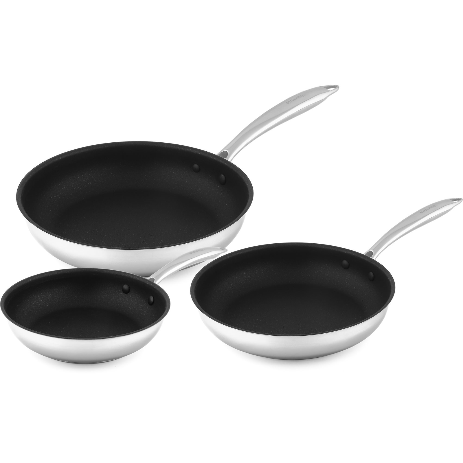 Siguro Sada Pure Delight, 20 + 24 + 28 cm, acél, ILAG® Professional S tapadásmentes felület (SGR-CS-S872SU)