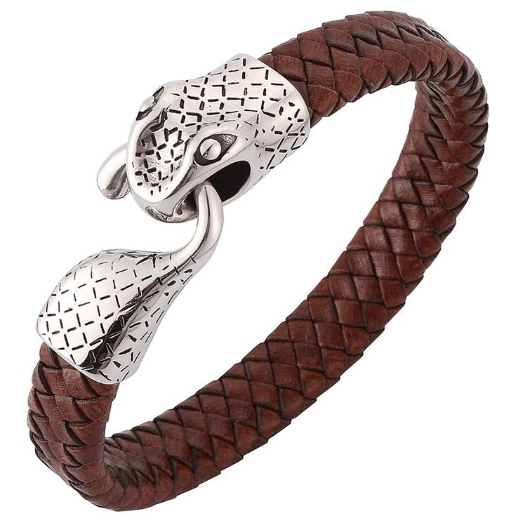 Predator Q1 bőr karkötő 20,5 cm - kobra PD0168 (15457)