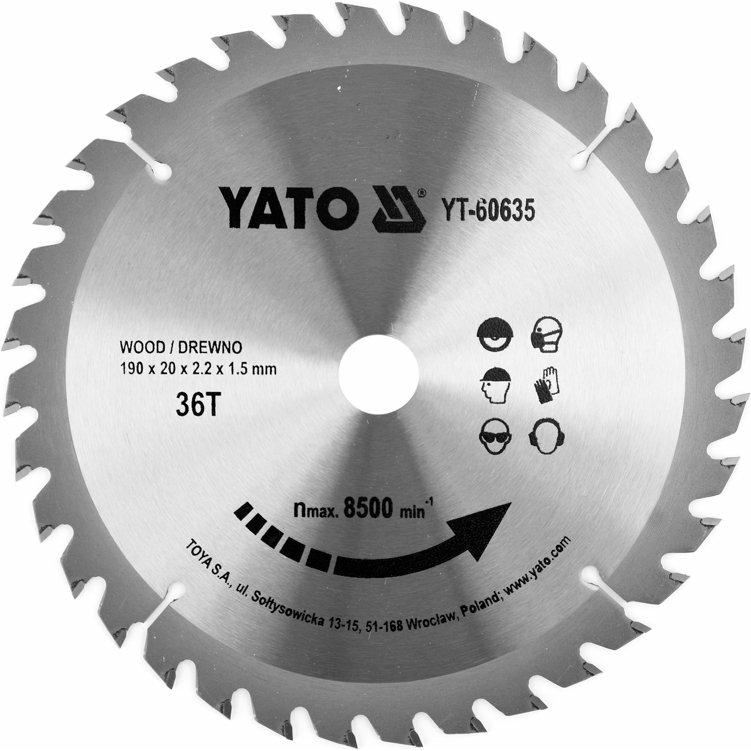 YATO TCT TÁRCSA FÁHOZ 190X36TX20MM (YT-60635)