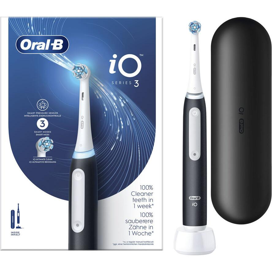 Oral-B iO3 Series Elektromos Fogkefe Matt Black + Utazó Tok (612894)