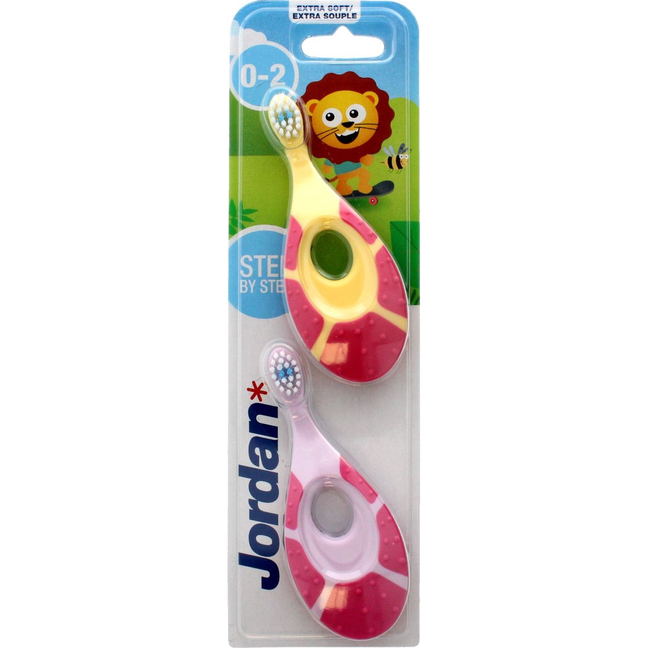 Jordan gyerek fogkefe 0-2 év duopack extra soft (7046110043271) (121200751)
