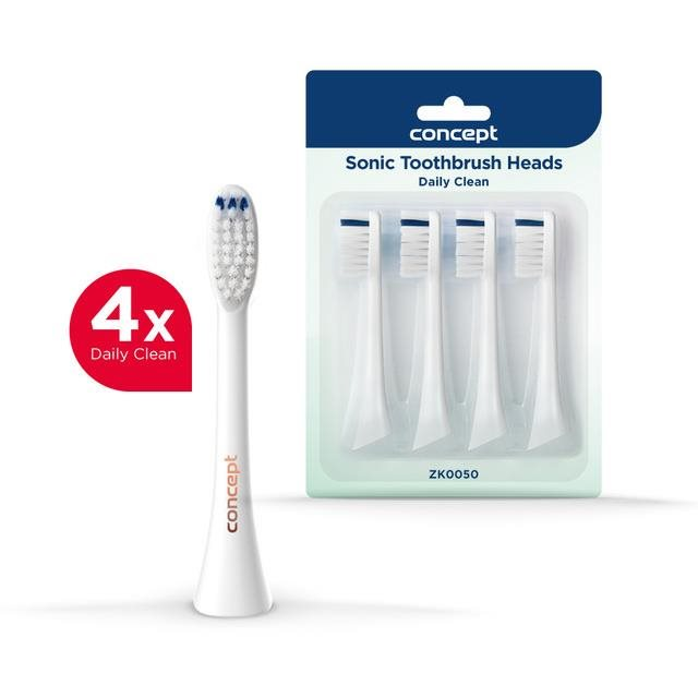 Concept ZK0050 pótfej PERFECT SMILE ZK500x Daily Clean elektromos fogkeféhez, 4db, fehér (ZK0050)