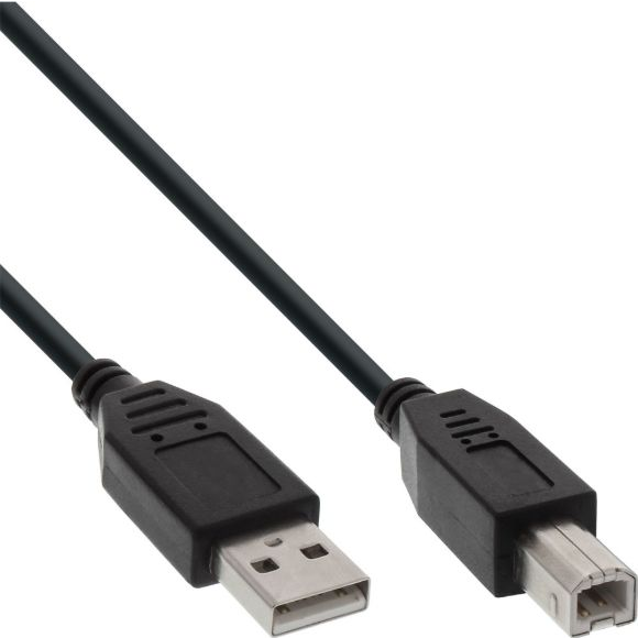 InLine 34503X cabo USB USB 2.0 0,3 m USB A USB B Preto