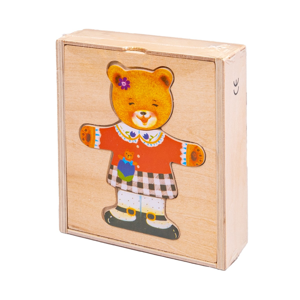 Smily Play Teddy bear girl - 18 darabos fa puzzle