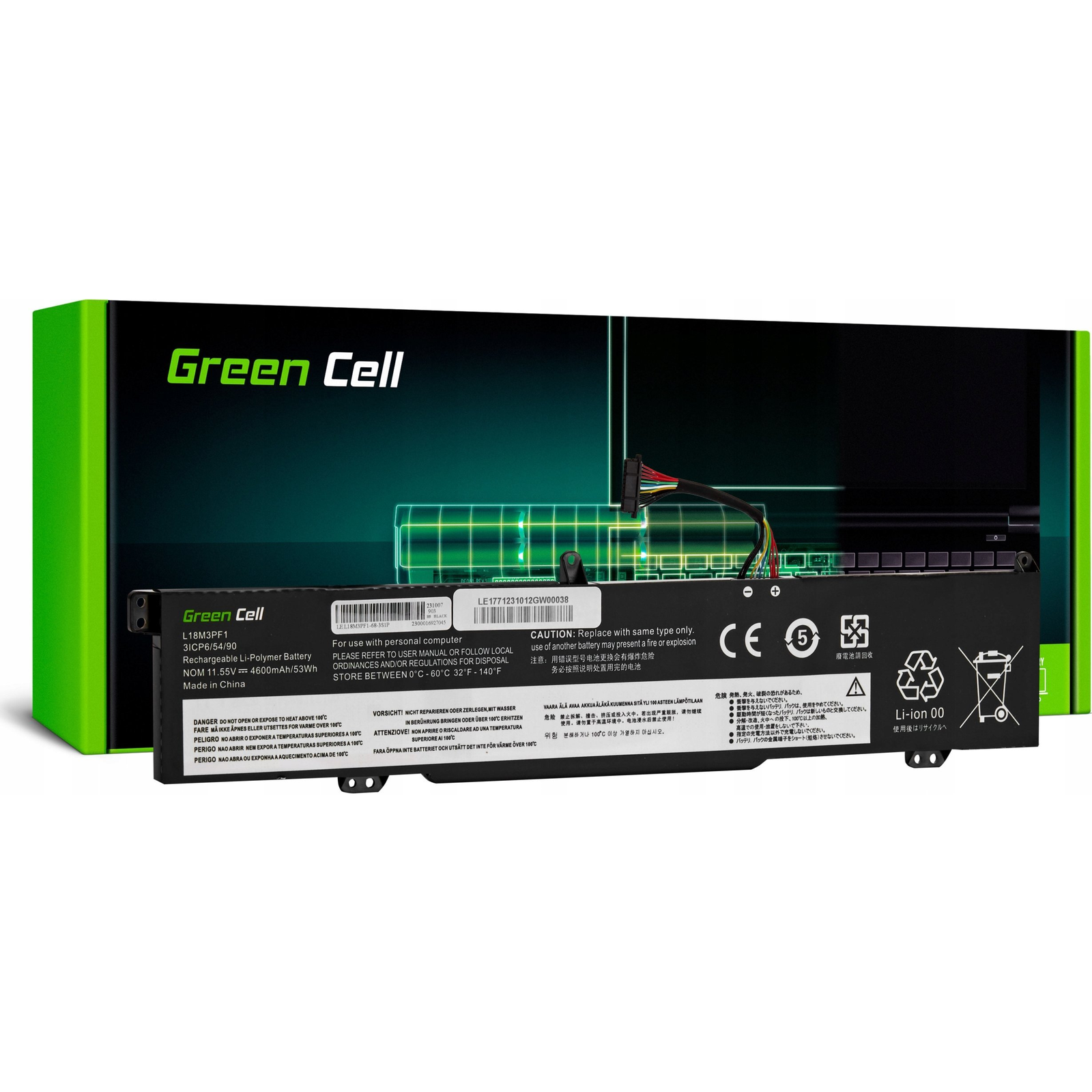 Green Cell Notebook akku GC-LE177 11.55 V 4600 mAh Lenovo (LE177)