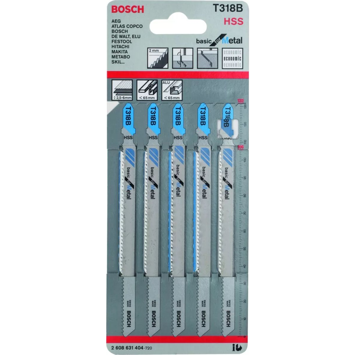 Bosch 2608631404 Lombfűrész penge High-Speed Steel (HSS) 5 db (2.608.631.404)