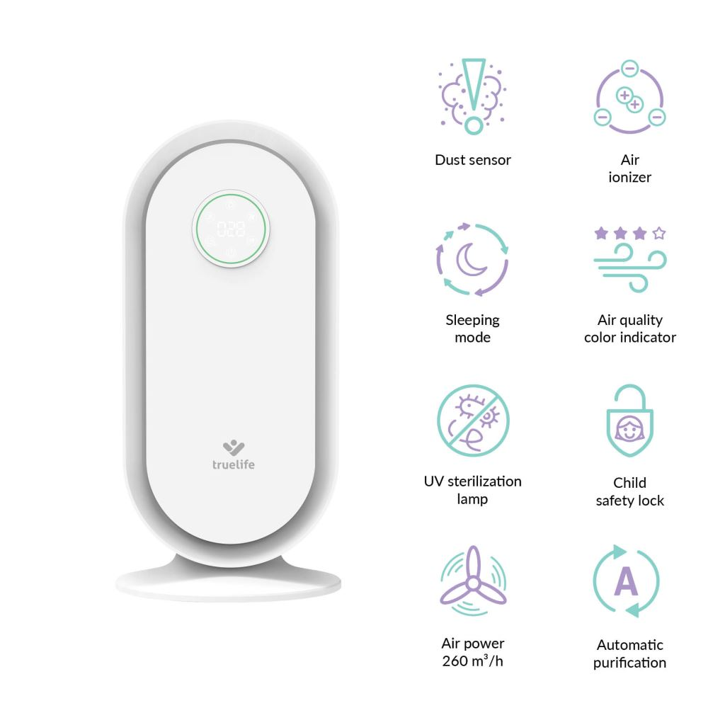 TrueLife P5 WiFi légtisztító UV lámpával és ionizátorral (TLAIRPP5) (TLAIRPP5)