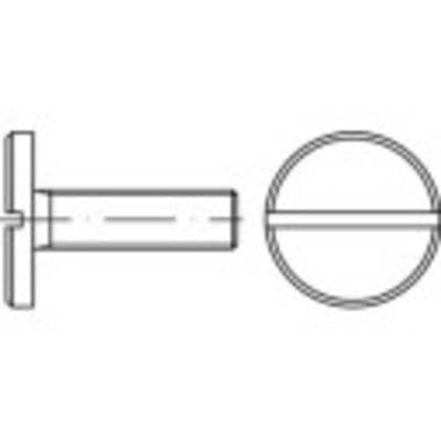 TOOLCRAFT 118936 Laposfejű csavarok M4 12 mm Egyeneshornyú DIN 921 Acél Galvanikusan cinkezett 100 db (118936)