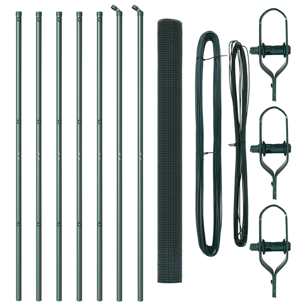 hegesztett drótkerítés 7 poszttal Zöld 1.6x10 m Acél