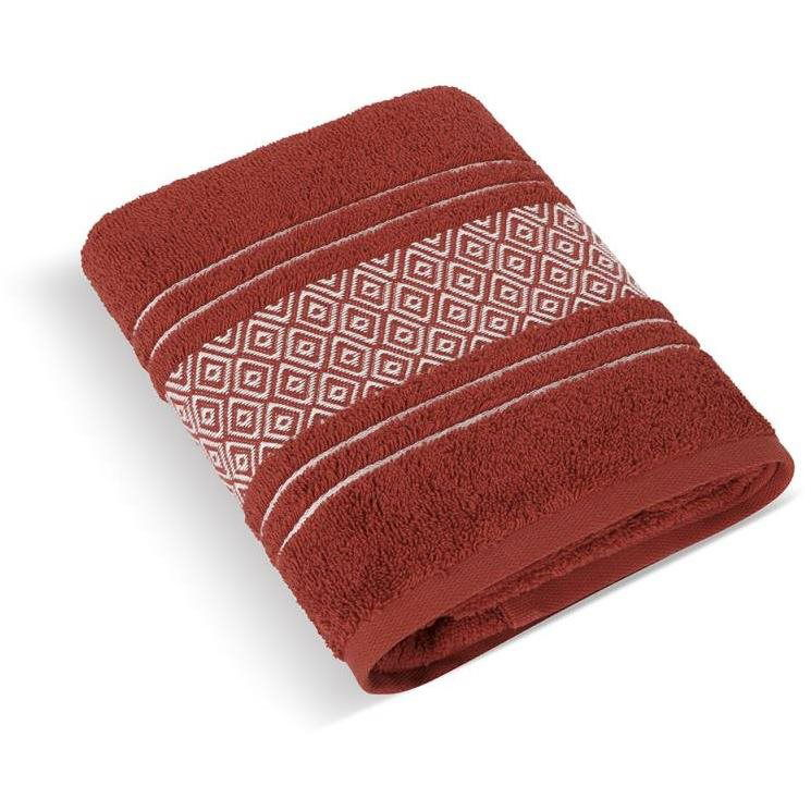 Bellatex Terry Mosaic - Towel 124/051 - 70 × 140 cm - dark terra (4427)