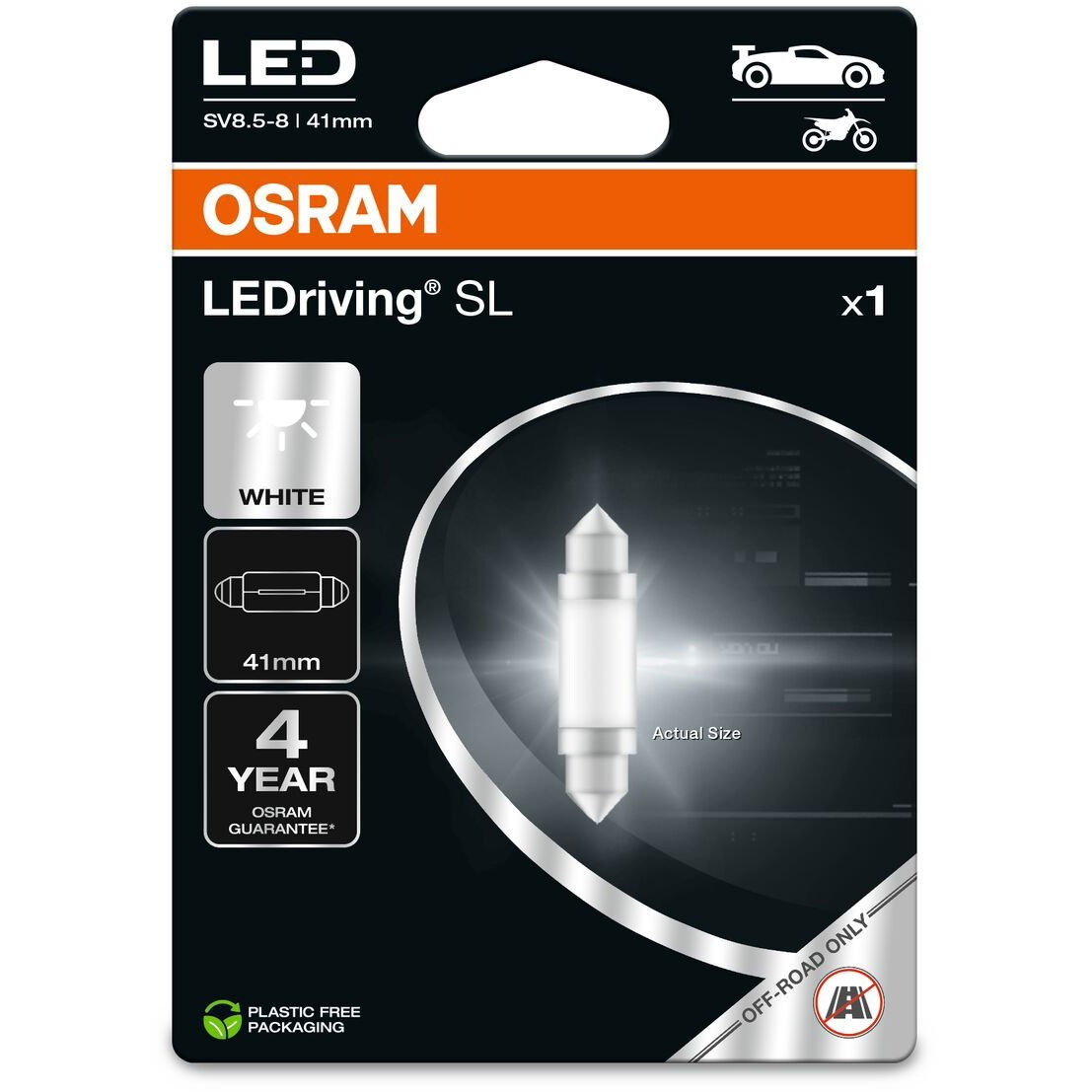 OSRAM LEDriving SL C5W 41 mm hosszú, hideg fehér 6000K 12V, 1 db a csomagban (6413DWP-1BL)