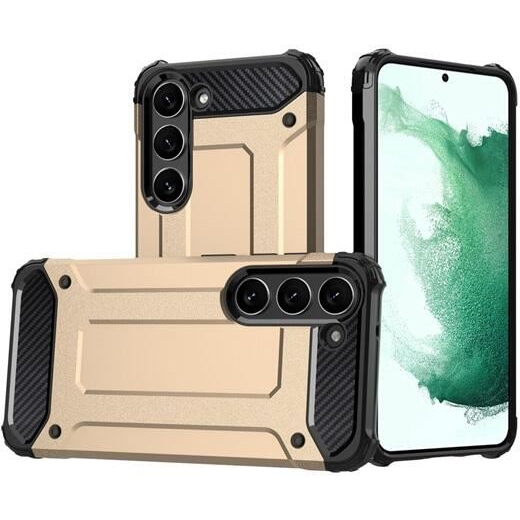 Gigapack Defender Samsung Galaxy S23 (SM-S911) fémhatású tok aranyszínű-fekete (GP-134991) (GP-134991)