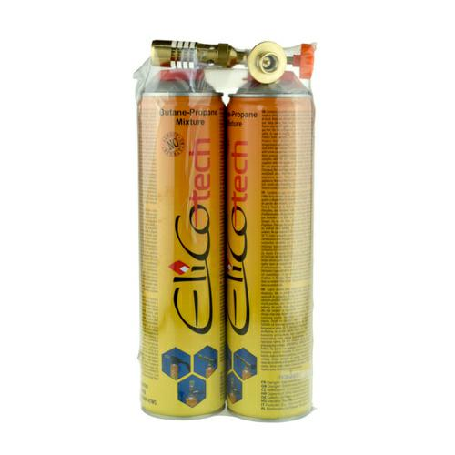Gázfáklya, Forrasztópisztoly + 2 Db 600ml-es Gázpatron EliCo (60601)
