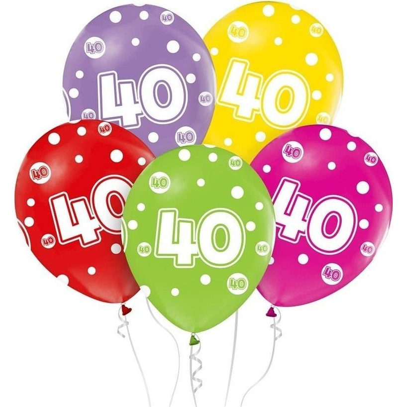 Happy Birthday 40 Dots Lufi - 5 db, 30 cm (495490)