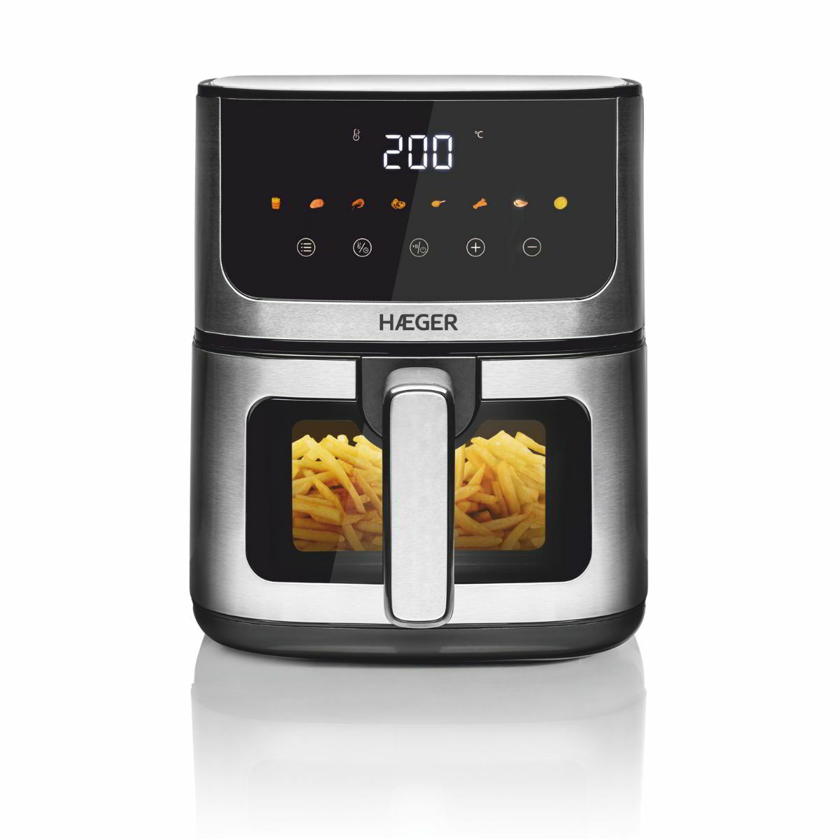Haeger AF-D47.005A AirFryer Forrólevegős sütő 4,7L 1400 Watt - Fekete / Ezüst (AF-D47.005A)