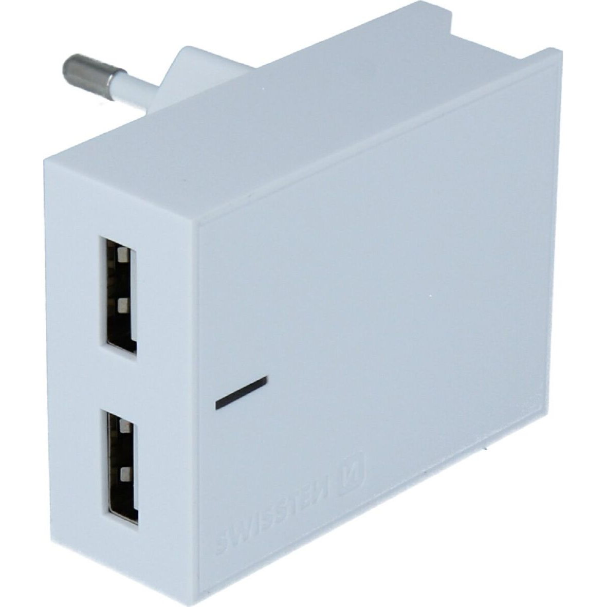 Swissten 22047000 2xUSB-A Hálózati Töltő Adapter + Lightning Kábel 1.2m 15W - Fehér (22047000)