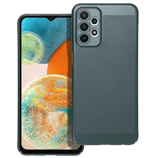 Gigapack Samsung Galaxy A23 5G (SM-A236F) légáteresztő, lyukacsos műanyag tok sötétzöld (GP-142638) (GP-142638)