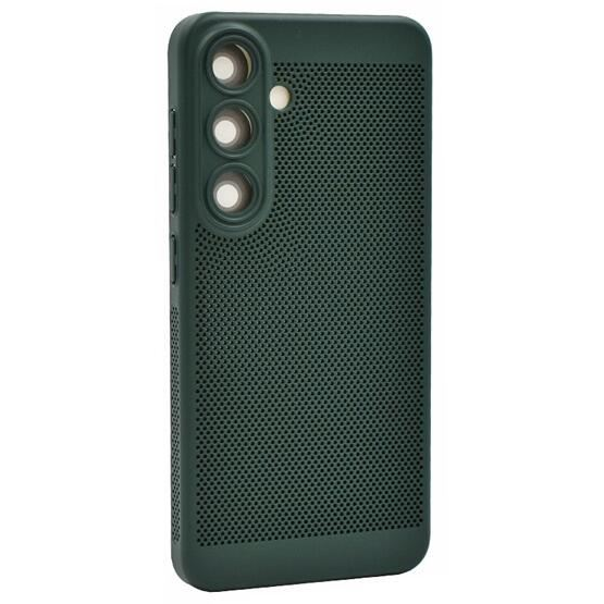 Gigapack Samsung Galaxy S23 FE (SM-S711) légáteresztő, lyukacsos műanyag tok sötétzöld (GP-148282) (GP-148282)