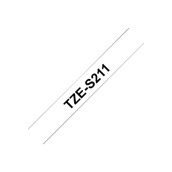 Brother laminated tape TZe-S211 - Black on white