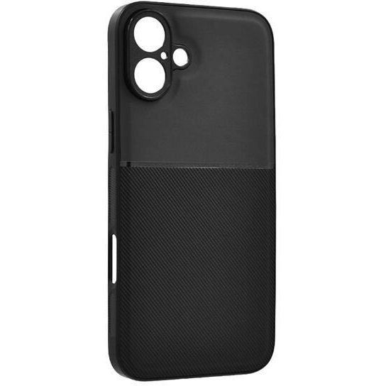 Gigapack Apple iPhone 16 mágneses, bőr hatású, csíkos mintás tok fekete (GP-159947) (GP-159947)