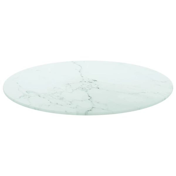 fehér edzett üveg asztallap márványdizájnnal Ø50 x 0,8 cm