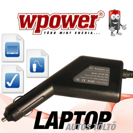 Asus A6 laptop autós töltő 90W