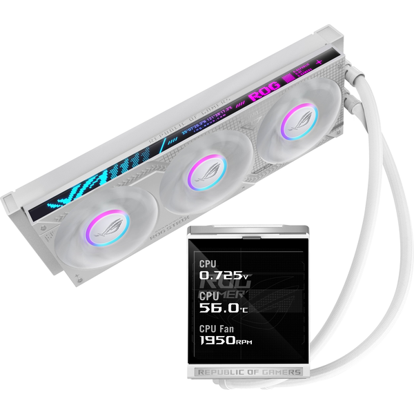 ASUS ROG Strix LC IV 360 ARGB LCD White Edition Processor Væskekølingssæt 12 cm Hvid